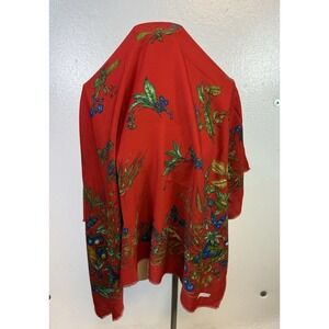 Marco Corsari  Red Scarf  Signed  46" x 46" Floral Graphic Designer